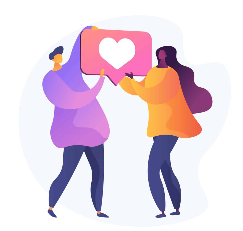 two people holding a heart sign vector by vector juice